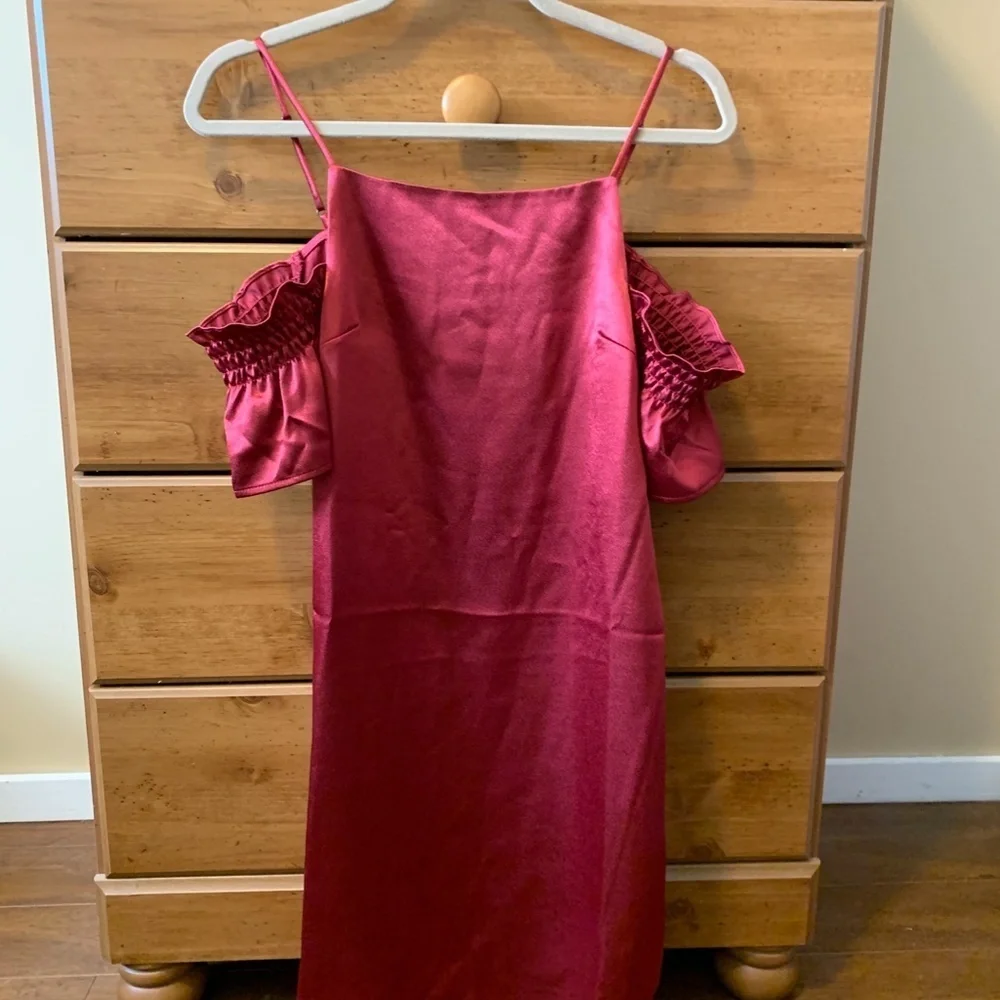 Urban  Outfitters Cold Shoulder Satin Dress - Picture 4 of 5